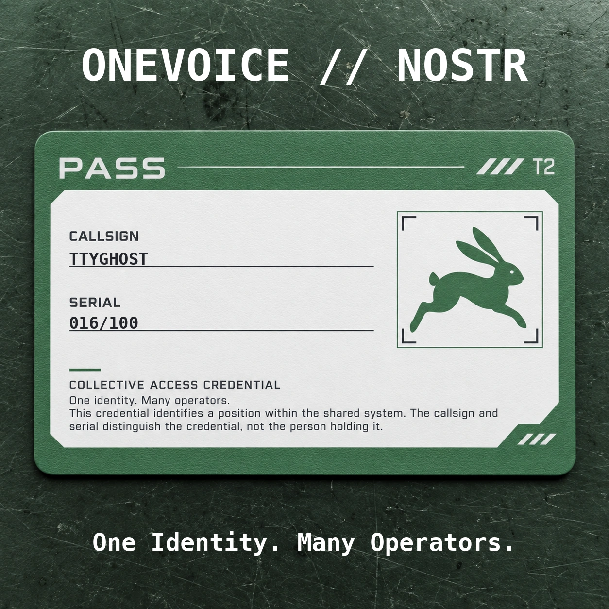ONEVOICE TTYGHOST — 016/100 — Rank 02/10