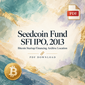 Seedcoin Fund SFI IPO, 2013 — Bitcoin Startup Financing