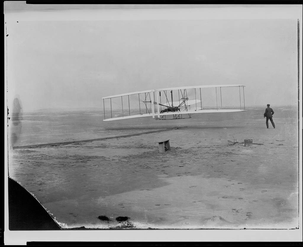 1903 Wright Brothers First Flight — Restored & Colorized Photograph