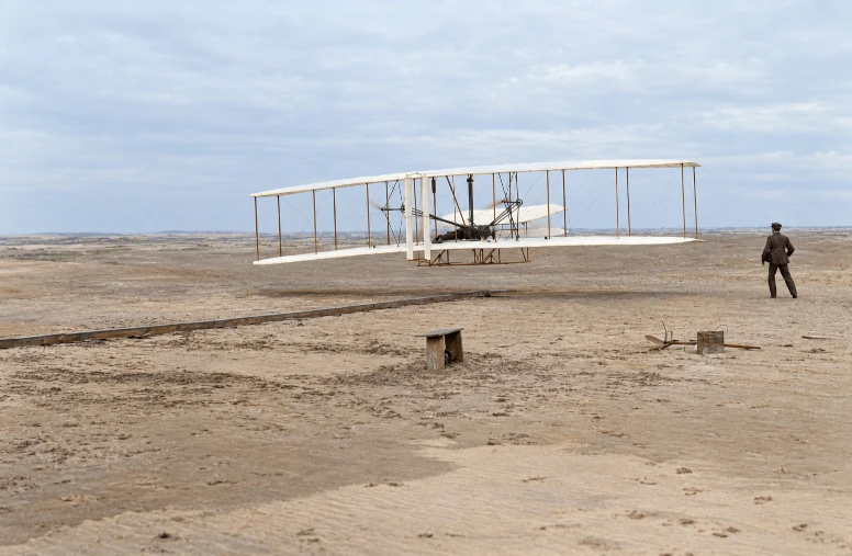 1903 Wright Brothers First Flight — Restored & Colorized Photograph
